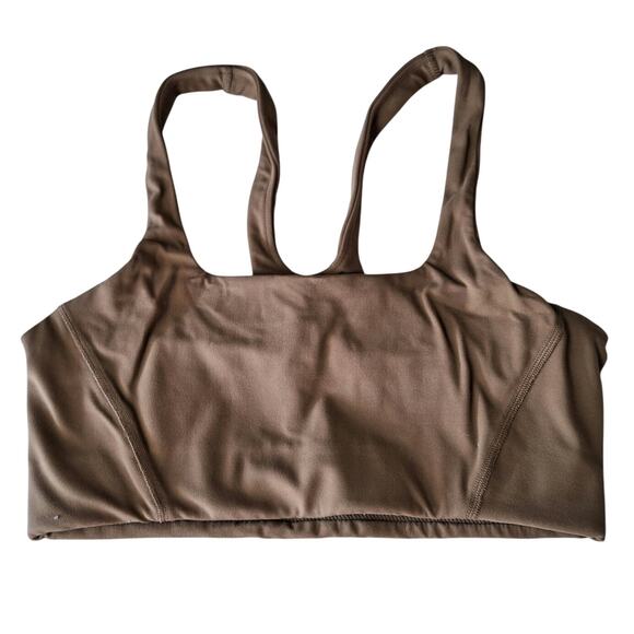 Free People FP Movement Women Small Beige Brown Square Neck Athletic Sports Bra - Picture 1 of 6